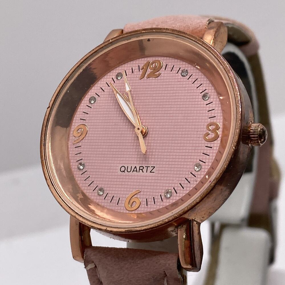 Womens Colorful Band Rose Gold Watch Works New Battery